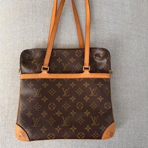 Louis Vuitton Monogram Canvas Shoulder Bag in Brown and Tan